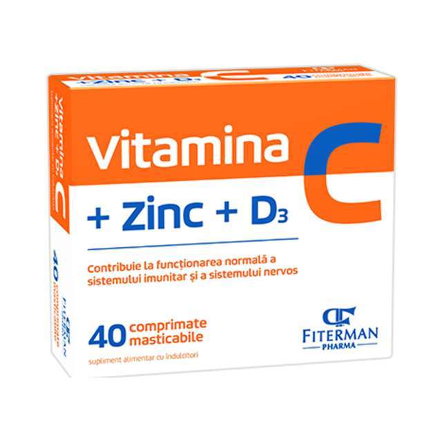 Vitamina C+Zn+D3, 40 comprimate, Fiterman